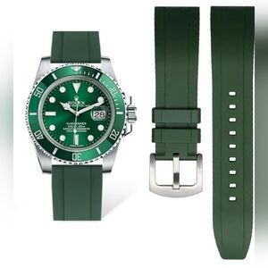 New Green Fluororubber Watch Band